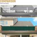 Balcony Privacy Fence Screen 3' x 50' Mesh Windscreen Fencing Shield Cover Included Cable Ties for Deck Apartment Porch Backyard Patio Outdoor, Green