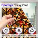 Window UV Protection Rainbow Privacy Film:Non-Adhesive Static Cling Decorative Window Film with Installation Tools,Stained Glass Window Film for Kitchen,Bathroom,and Shower Doors,16.9 x 39.4 inches.