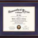 GraduationMall 11x14 Diploma Frame with Purple over Gold Mat or Display 15x18 Certificate without Mat,Solid Wood & UV Protection Acrylic,Cherry Finish with Gold Trim