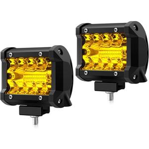 WinPower 4 Inch LED Pods, 120W 1200LM Flood Spot Combo Beam Off Road Light Bar Fog Lights for Truck Pickup ATV UTV SUV Trailer Boat, Yellow