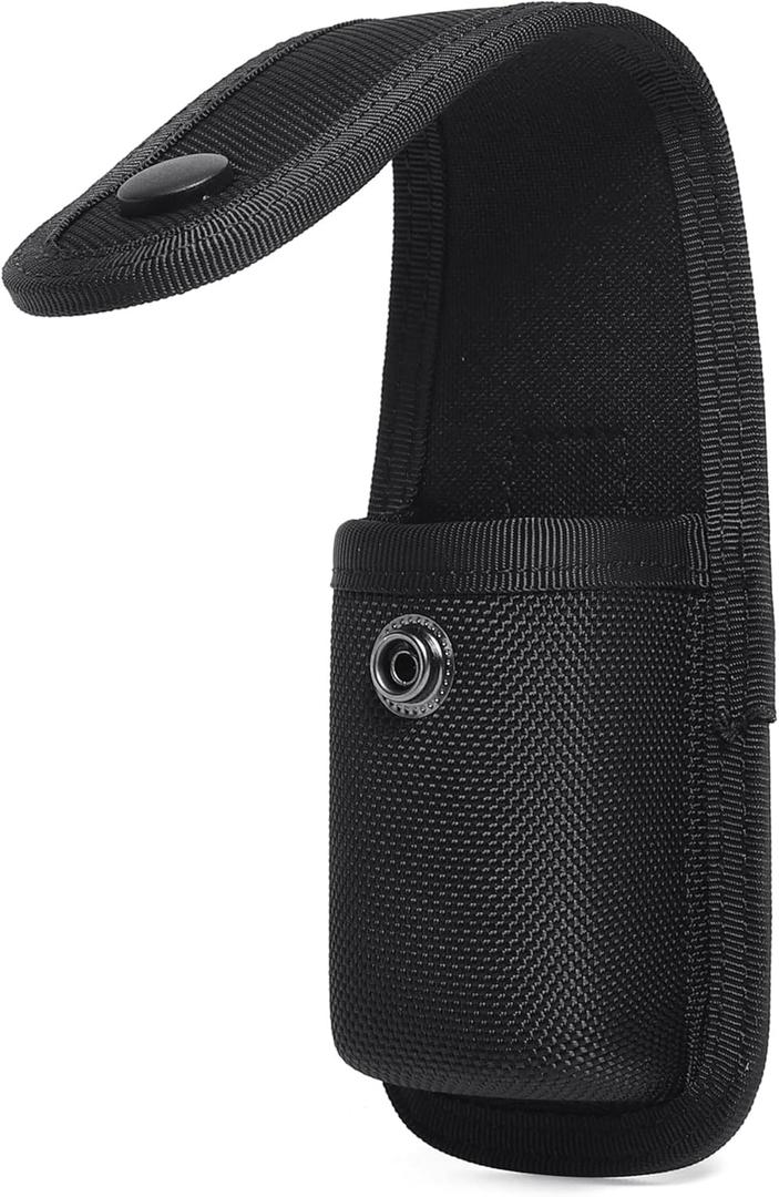 TACNEX OC/Mace Spray Holster for Duty Belt Pepper Spray Pouch MK3 MK4 Canister Holder for MOLLE Vest 1.5" Tactical Flashlight Nylon Case Torch Carrier w/Top Snap Flap for Police Security LE Military