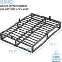 Bilily 10 Inch King Bed Frame with Steel Slat Support, Low Profile King Metal Platform Bed Frame Support Mattress Foundation, Heavy Duty,No Box Spring Needed,Easy Assembly,Noise Free