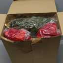 4 Pcs Small Christmas Norfolk Wreaths 15 Inch Christmas Kitchen Cabinet Mini Wreath Real Touch with Bow Ribbon Cedar Red Berry for Xmas Front Door Window Chair Fireplace Table Pillar Farmhouse Decor