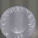 U-QE 100 Count White Plastic Plates for Party - 7 Inch Scalloped Dessert Plates Disposable Heavy Duty - Premium Hard Plastic Appetizer/Cake Plates for Party, Wedding, BBQ, Picnic and Graduation