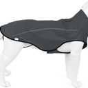 Mile High Life Dog Raincoat, Adjustable Waterproof Reflective Rain Jacket for Small Medium Large Dogs, Lightweight Breathable Pet Rain Coat with Leash Hole(Dark Gray,XXS Chest 16-19")