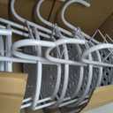 Dandat 6 Pcs 8.7'' Iron Metal Railing Flower Pot Hanging Planter Baskets Stair Railing Plant Holder for Patio Balcony Outdoor Plants(White)