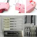 Label Gun with Minor Defects - Temporary Stitch Gun for Clothes - Quick Fixer - Includes 5 Needle, 1000 Black Fasteners & 1000 White Fasteners, PinkRed