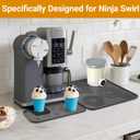 2 x Palksky Silicone Mat for Ninja Swirl Ice Creami Maker,1 Set of 2 Silicone Pad for Ninja Soft Serve Cream Machine Accessories and Creami Pint Containers,Black