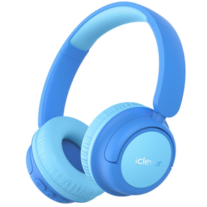 iClever BTH22 Kids Bluetooth Headphones, 60H Play Time, USB C Fast Charging, Bluetooth 5.4, AUX Cord,Safe Volume 74/85 dBA,Toddler Headphones for iPad/Tablet/Travel/School, Blue