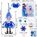Winlyn 24 Sets Winter Decorations DIY Elf Ornaments Christmas Craft Kits Foam Elf with Snowflake Festive Foam Stickers for Kids Holiday Seasonal Gift Home Classroom Activities Party Favors