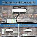 Phone Mount for Car, Rear View Mirror Phone Holder, Rotatable and Retractable Car Phone Holder Mount Rearview Mirror Phone Holder for Car Compatible with iPhone Samsung Cell Phones (Pink)