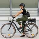 CXWXC Large Bicycle Basket with Cargo Net and Liner - Rear Cargo Rack for Bike, Electric Bike, Ebike, 16.5"X12.6"X6"