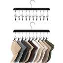 StorageWorks Hat Rack, Closet Organizer and Storage for Baseball Caps,Set of 2 with 10 Adjustable Stainless Steel Clips, Fits All Caps, Black