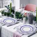 40 Pcs Paper Plates Chinoiserie Flower Scalloped Paper Plates 7 & 10 Inch Blue White Floral Disposable Plates for Wedding Birthday Spring Summer Party Table Supplies