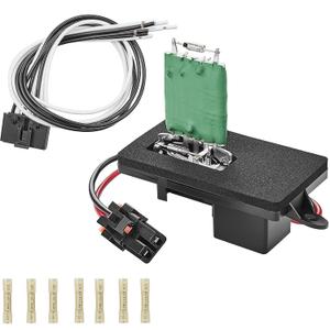 Blower Motor Resistor Kit with Wiring Harness and Connectors Compatible with 1999-2006 Chevy Silverado GMC Sierra 1500 2500 3500 2000-2002 Yukon XL Blower Motor Fan Resistor Replaces#89019089 89018597