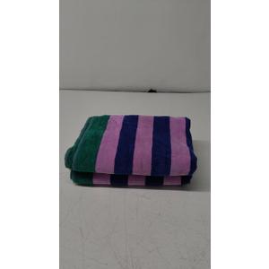 Exclusivo Mezcla 2Pack Beach Towels, Large Microfiber Striped Beach Bath Pool Towel Set for Kids and Adults, Lightweight and Absorbent, 30x60 Inches, Purple