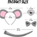 Spooktacular Creations Halloween Gray Mouse Donkey Cow Costume Set Animal Ears Headband Tail Costume Accessory for Kids Adult