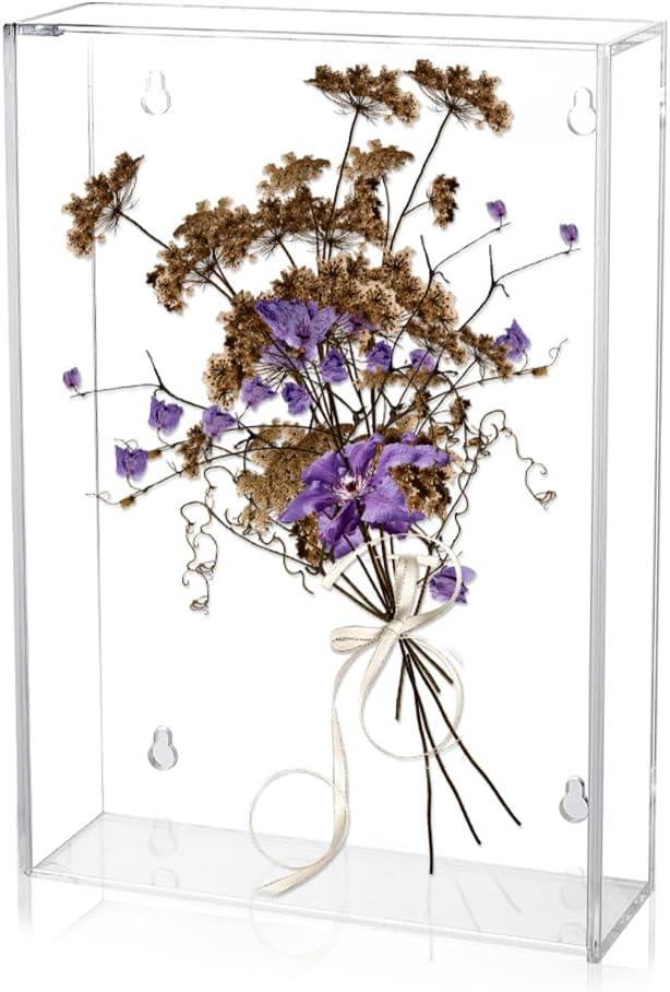 AHANDMAKER Acrylic Book Display Case, Wall Mount Clear Display Case for Bible, Flower Protector Case Organizer Box for Collectible Books Action Figures Jewelry (7x10x2 inch)
