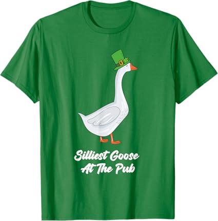 St Patricks Day Silliest Goose at The Pub Men Women Funny T-Shirt, Size S
