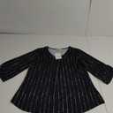 Womens Balloon 3/4 Sleeve Causal Loose V Neck Chiffon Blouses Tops, Medium