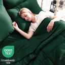 CozyLux Full Size Comforter Sets Emerald Green, 7 Pieces Bed in a Bag, Green Comforter Full Size, All Season Bedding Sets with Stitch Quilted Comforter, Flat Sheet, Fitted Sheet, Pillowcases