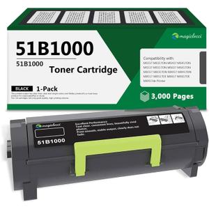 51B1000 Black High Yield Toner Cartridge (1-Pack, 3,000 Pages) Compatible Replacement for Lexmark 51B1000 Toner Cartridge Work for MS317dn MS417dn MS517dn MS617dn MX317dn Printer