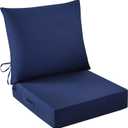 Outdoor Chair Cushions, 24 x 24 Inch Outdoor Cushion for Patio Furniture, Patio Chair Cushion, Waterproof & Fade Resistant Deep Patio Furniture Cushions Set with Handle and Ties, Navy Blue (24*24+5.75/25*22.5")