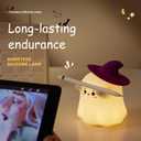 2 x Ghost Night Light for Kids: Cute LED Lamp - Silicone Dimmable Nursery Nightlight - Silicone Rechargeable Bedside Touch Lamp - Funny Office Desk and Halloween Decor for Woman and Kids (Ghost)