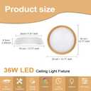 VIPMOON 13"/36W Flush Mount LED Ceiling Light, Super Bright 3000K-6000K 5CCT Energy Saving LED Light Fixture for Kitchen Hallway Balcony Study Room Porch Stairwell Laundry Room Office Garag