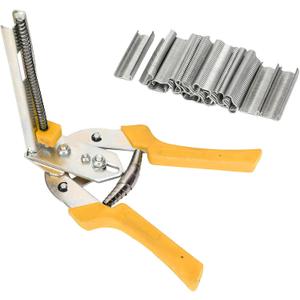 EVTSCAN Animal Wire Cage Clamp - M Shape Stainless Steel Multifunctional Rabbit Cage Plier for Animal Cages(Yellow)