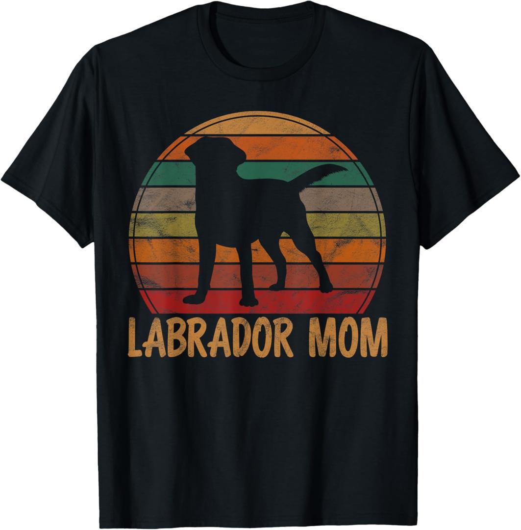Retro Labrador Mom Dog Mother Pet Golden Black Lab Mama T-Shirt (Small)