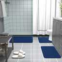 Arotive Memory Foam Bathroom Rug Mat 47x20, Ultra Soft and Absorbent Bath Mat, Machine Wash Dry, Comfortable Bath Rug Carpet for Bathroom Floor, Tub and Shower, Navy