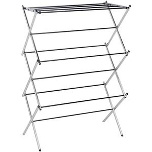 Amazon Basics Foldable Portable Laundry Drying Rack for Indoor Air Drying Clothing, 14.5 x 29.5 x 41.8 inches (LxWxH), Chrome Silver