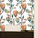 Magnolia Floral Leaf Peel and Stick Wallpaper Vintage Contact Wall Paper Modern Botanical Self Adhesive Vinyl Removable Renter Friendly Leaves Wallpaper 17.7in x 9.8ft