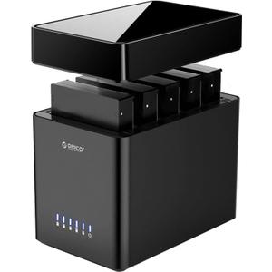 ORICO 5 Bay 3.5 Inch Hard Drive Enclosure USB C to SATA Magnetic Tool-Free External HDD Enclosure with 12V/6.5A Power Adapter for Family Storage Supports 2.5/3.5 inch Drives Max 110TB (5x22TB)