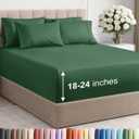 Extra Deep Queen Sheet Set - 6 Piece Breathable and Cooling Sheets - Hotel Luxury Bedding for Women, Men, Kids & Teens - Easy & Secure Fit - Soft and Wrinkle Free - Extra Deep Pockets - Emerald Green