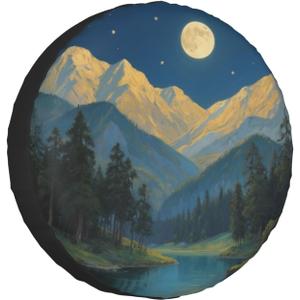 Mountains Natural Scenery Spare Tire Cover Weatherproof Wheel Tire Cover Wheel Protector Universal Decorative Accessories for Trailers Rv SUV Truck Campervan Travel Trailer 16 Inch