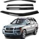 Compatible with Hyundai Santa Fe 2007 2008 2009 2010 2011 2012 - ZH Window Rain Guards -2mm Thick Tape-On Premium Wind Deflectors for Front and Rear Windows, Durable & Sleek Design, Set of 4