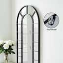 42"x 24"Black Arched Window,Modern Accent Décor, Large Mirrors Decorative Vintage Wall-Mounted Mirror for Living Room, Bedroom, Entryway, Bathroom