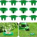 Adnee 12 Pcs Lawn Sprinkler Head Protector, 6 Inch Flower Shaped Sprinkler Donut with 3.8 Inch Inner Diameter, Green Outdoor Lawn Sprinkler Spray Guard to Reduce Damage from Cars and Mowers