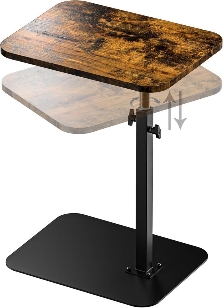 Side Table Sofa Tray for Couch Heavy Metal Base Swivel New 2026