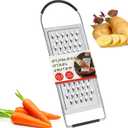 Cheese Grater Handheld, HIA Flat Coarse Stainless Steel Graters for Kitchen, Food Grater with Anti-Slip Handle, Perfect for Potato, Vegetable, Butter, Parmesan Cheese