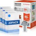 ETENWOLF 20 Pack Vacuum Storage Bags with Rechargeable Wireless Pump, Vacuum Seal Bags for Clothes and Travel, Space Saver Bags in Multiple Carry-On Sizes, Perfect for Luggage and Suitcases