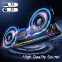 Computer Speakers for Desktop,PC Speakers Gaming Sound bar with Colorful Light,USB Speaker With Bluetooth for PCs Desktop Laptop Tablets,Wired Bluetooth Speaker for Phones(Type-C Adapter Included)
