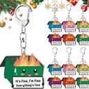Dumpster Fire Keychains Gift Bulk Acrylic Response Team Office Employee Coworkers Appreciation Graduation Gift (Colorful)