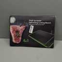 Cutting Board Double Sided,2 Pcs Vegetable Board With Sharpening Stone,Large Size+Small Size,Food Grade Stainless steel and Wheat straw PP Material,Eco-Friendly (Gray)