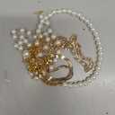 Gold Layered Pearl Chain Necklace - Chunky, Multilayered Design for Women
