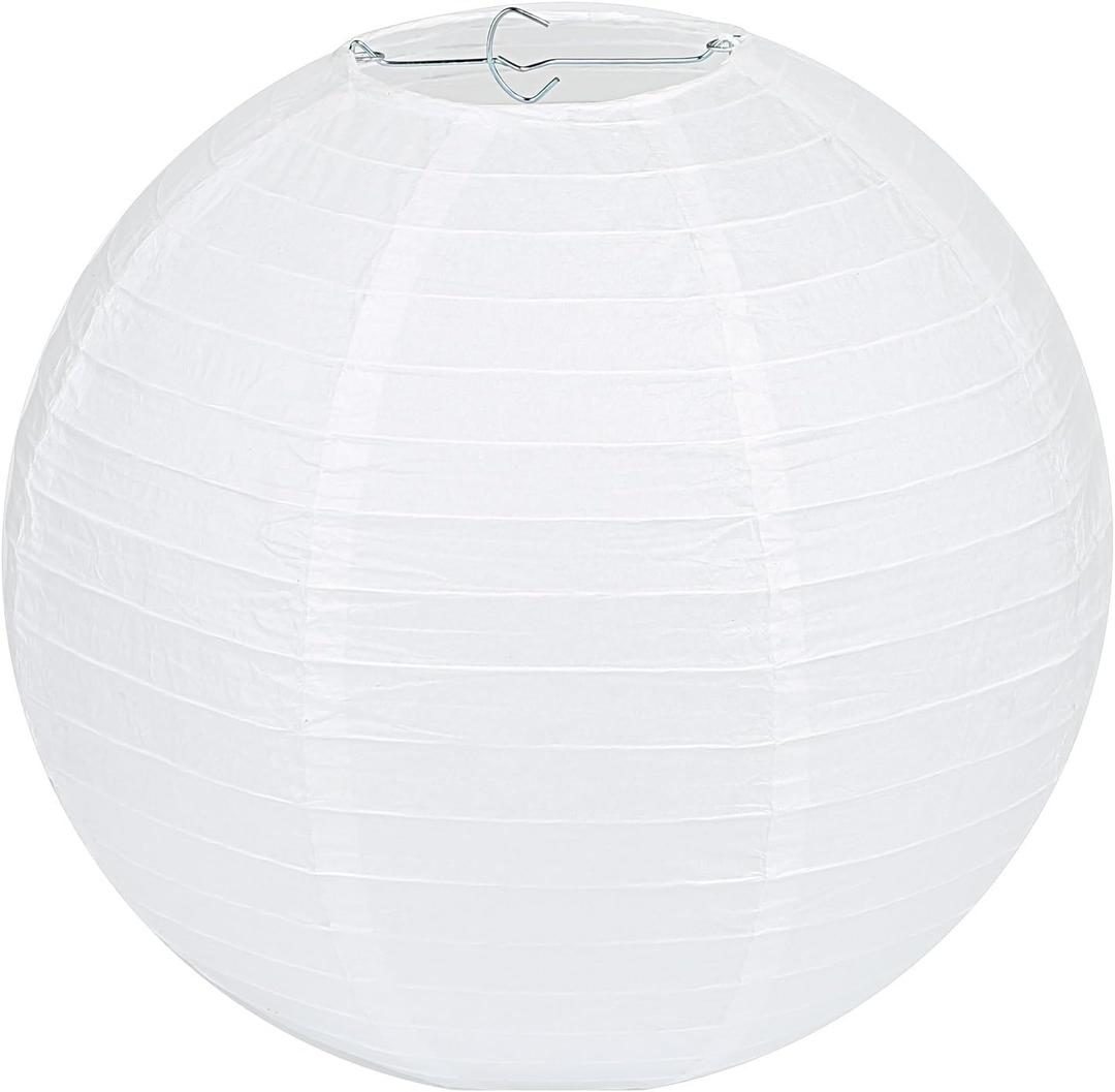 LIHAO 16 Inch White Round Paper Lanterns (10 Pack)