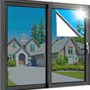 rabbitgoo One Way Window Privacy Film, Window Tint for Home, Reflective Heat Control Sun Blocking Anti UV See Out Not in Glass Door Covering Tinting Film, 17.5 in X 6.5 Feet, Silver