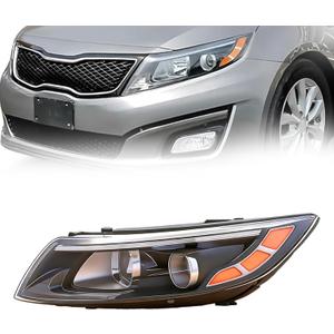 Halogen Headlight Assembly Compatible with 2014 2015 Kia Optima Headlight Headlamp Projector w/o LED w/Bulb (Driver Left Side)